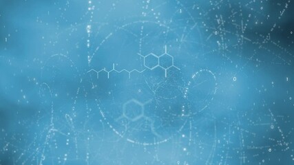 Poster - hexagon abstract chemical bonds copy space animation background.
