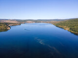 Fototapeta Perspektywa 3d - Aerial view of Pchelina Reservoir, Bulgaria