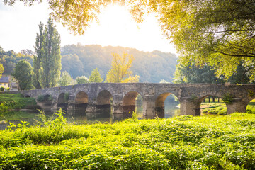  Old stone bridge on the river Dobra in Karlovac county, Croatia 