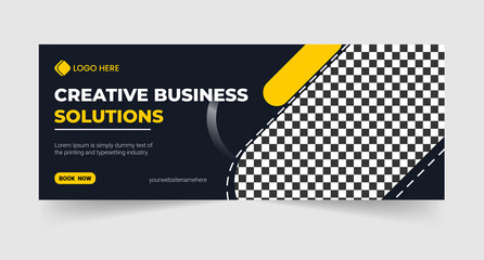 Wall Mural - Corporate business agency social media web banner facebook cover flyer design template Premium Vector