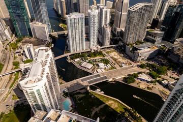 Fototapete - Aerial photo Miami River