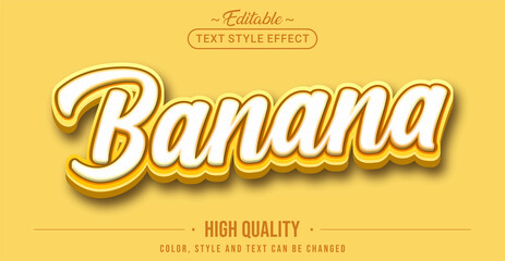Wall Mural - Editable text style effect - Banana text style theme.