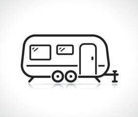 trailer caravan thin line icon