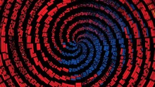 Psychedelic Spiral In Red And Blue. Hypnotic Twirl Vortex Hypnotic Spiral. Hypnotic Psychedelic Colorful Tunnel. Red, Blue, And Black Hypnotic Spiral Animation.