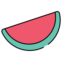 Canvas Print - A modern design icon of watermelon slice