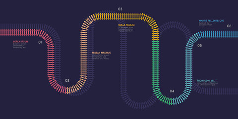  Vector flat style ciry railway scheme. Subway stations map top view