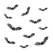 Vampire bat silhouette paper craft decoration isolated on white background