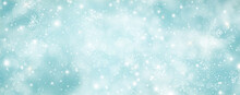 Elegant Abstract Light Blue Bokeh Circles Christmas Background, Sparkle Glitter Light Defocused
