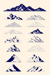 Sticker - Mountain shapes for logo vector