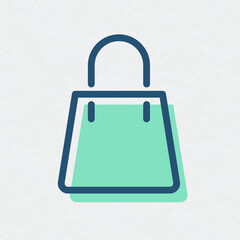 Sticker - Shopping bag outline vector icon