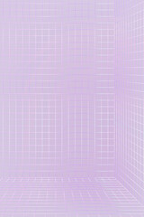 Canvas Print - 3D wireframe grid room background vector