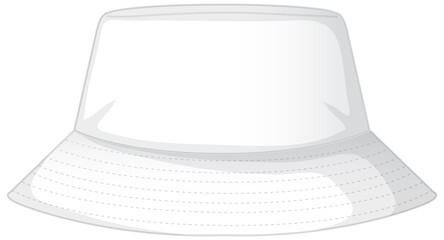 Wall Mural - front of basic white bucket hat isolated