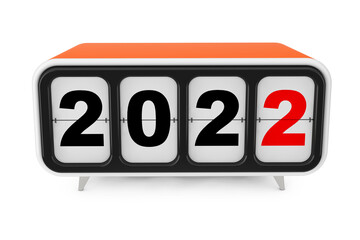 Aufkleber - Retro Flip Clock with 2022 New year Sign. 3d Rendering