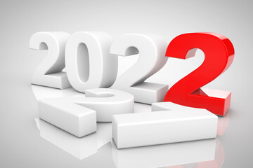 Aufkleber - New Year 2022 3d Sign. 3d Rendering