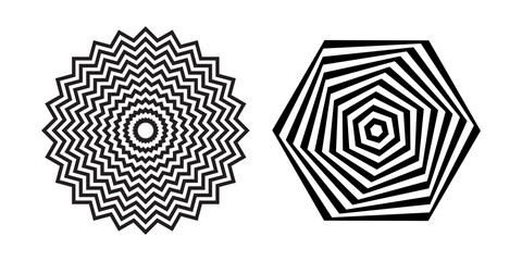 Wall Mural - set of abstract geometric design elements.