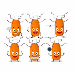 Wall Mural - Cartoon character of duvinacovirus with various chef emoticons