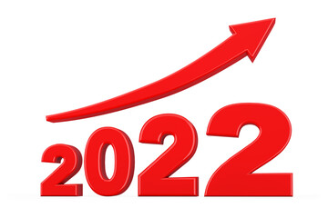 Aufkleber - Progress Arrow in New 2022 Year Sign. 3d Rendering