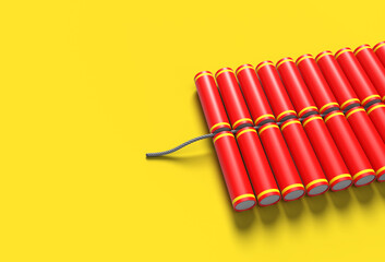 Sticker - 3D Diwali Crackers - Pen Tool Created Clipping Path Included in JPEG Easy to Composite.