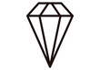 © Gabrieuskal - Icono negro de diamante en fondo blanco.