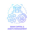 Bank capital and assets regulation concept icon. Capital measurement process. Financial management system abstract idea thin line illustration. Vector isolated outline color drawing