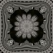© john - intricate squared shades of silver and grey pattern and floral fantasy design on a black background