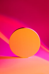 Wall Mural - circle on color stylish bright background to show products.