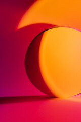 Wall Mural - circle on color stylish bright background to show products.