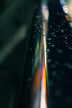 Abstract Background Of Metal Railings With Waterdrops