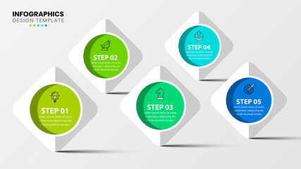 Infographic design template. Creative concept with 5 steps
