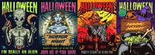 Halloween party colorful vintage posters