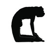 silhouette of camel pose yoga