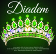 Illustration of a beautiful diadem, crown,  tiara with gems