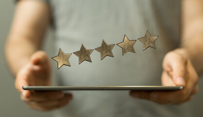 touching technology interface with ranking stars