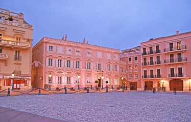 Sticker - The evening view of Townhall of Monaco