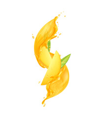 Wall Mural - Mango Realistic Illustration