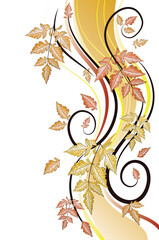 Wall Mural - Autumn ornament with leaves