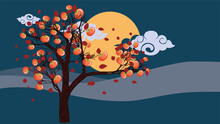 Persimmon Tree And Moon