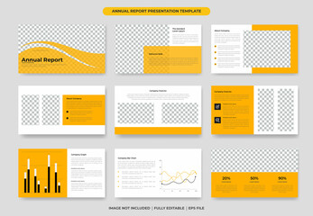 Wall Mural - Annual report presentation slide template design, corporate business proposal and company brochure, booklet, catalog design, PwoerPoint template or pitch deck template	