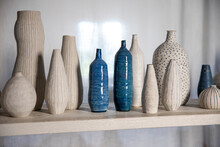 Handmade Ceramic Vases In Studio
