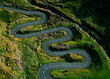 © Image Source RF - UK, Wales, Snowdonia, Aerial view of winding road