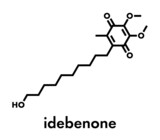 Fototapeta Paryż - Idebenone drug molecule. Skeletal formula.