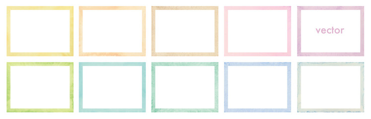 Wall Mural - Vector colorful painting rectangle frame set