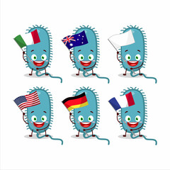 Canvas Print - Minacovirus cartoon character bring the flags of various countries