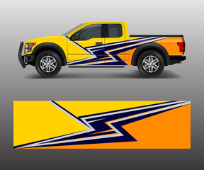 Wall Mural - Racing graphic background vector for Truck, Pickup and vehicle branding. vinyl and wrap design vector