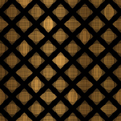 Poster - Elegant Stylish Gold Geometric Seamless Pattern on Black Background