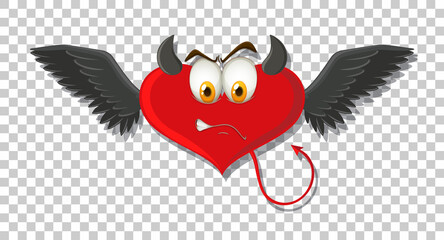 Sticker - Heart shape devil with facial expression