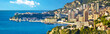 Monaco cityscape and coastline panoramic view