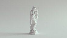 White Mary Mother An Child Baby Jesus Statue Marble Art Religion Christ Sculpture 3d Illustration Render	