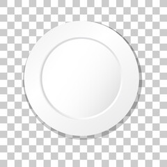 Sticker - White plain plate on transparent background