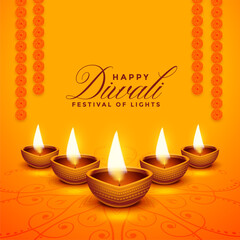 Canvas Print - happy diwali realistic festival decoration card design